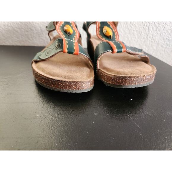 L'ARTISTE Spring Step Leather Soothing Green Earth Sandals 38 (7) - Picture 8 of 8